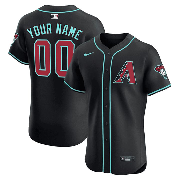Men Arizona Diamondback Black Nike 2024 Flex Base Custom MLB Jersey-0
